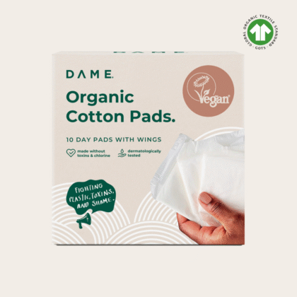 DAME ekologiški medvilniniai paketai su sparneliais (10 vnt.)